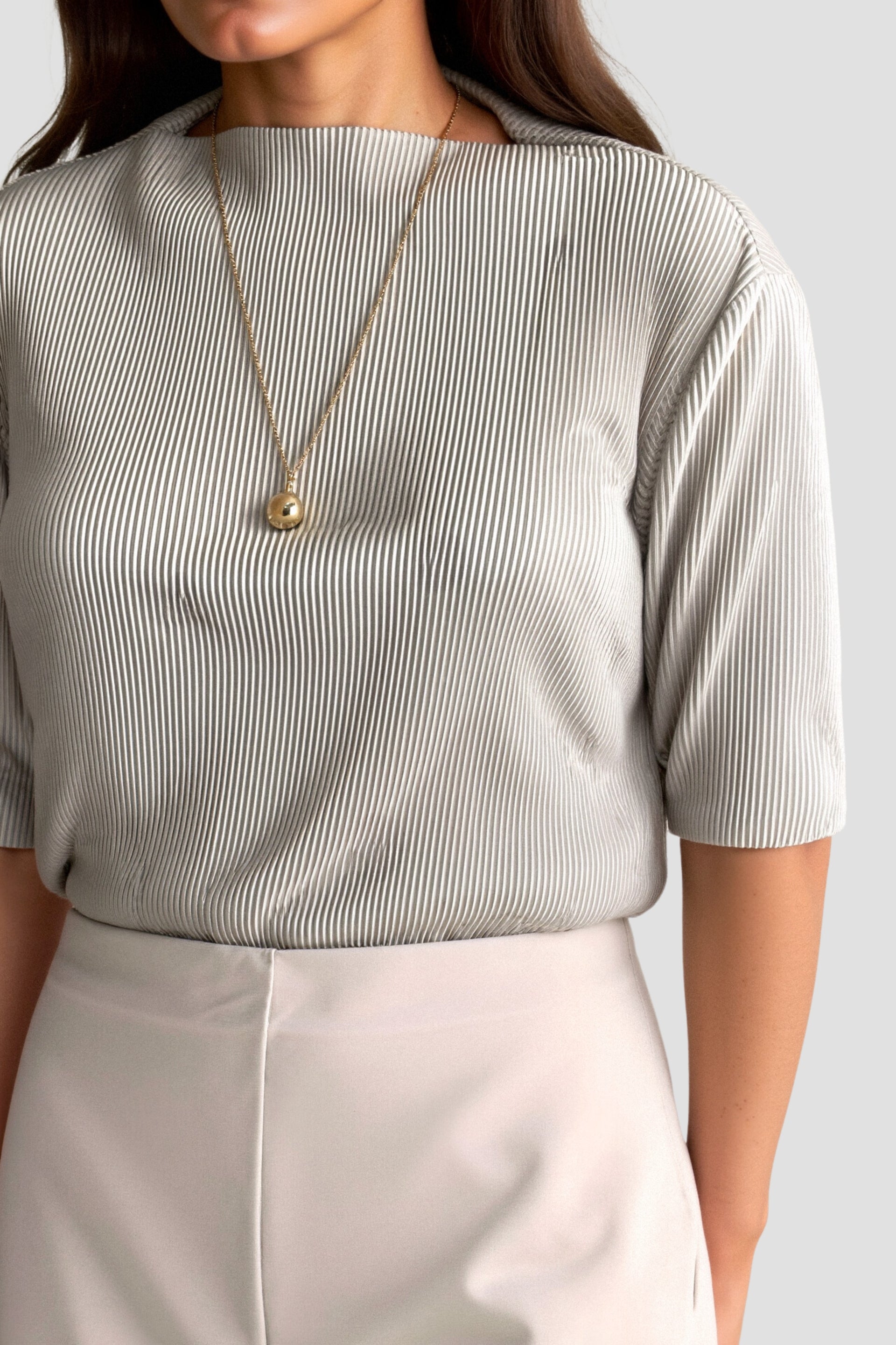 Elegant Half-Sleeve Women's Boat Neck Textured Blouse